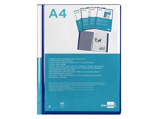 Capa catalogo liderpapel 40 bolsas din a4 azul , Liderpapel , 23046 , 4710581377328